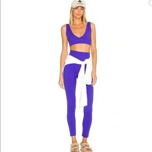 WeWoreWhat Seamless Bra & Legging Set Sapphire Small Bra & XS Leggings
